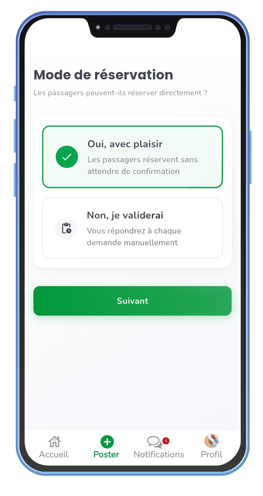 Mode de réservation