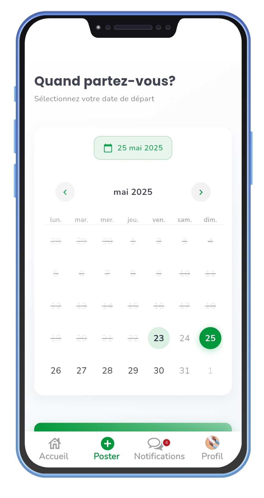 Date de départ