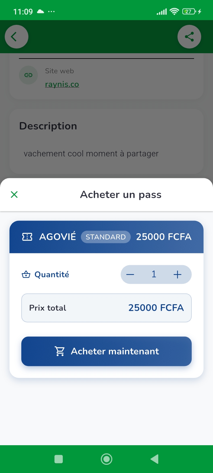 Achat Ticket