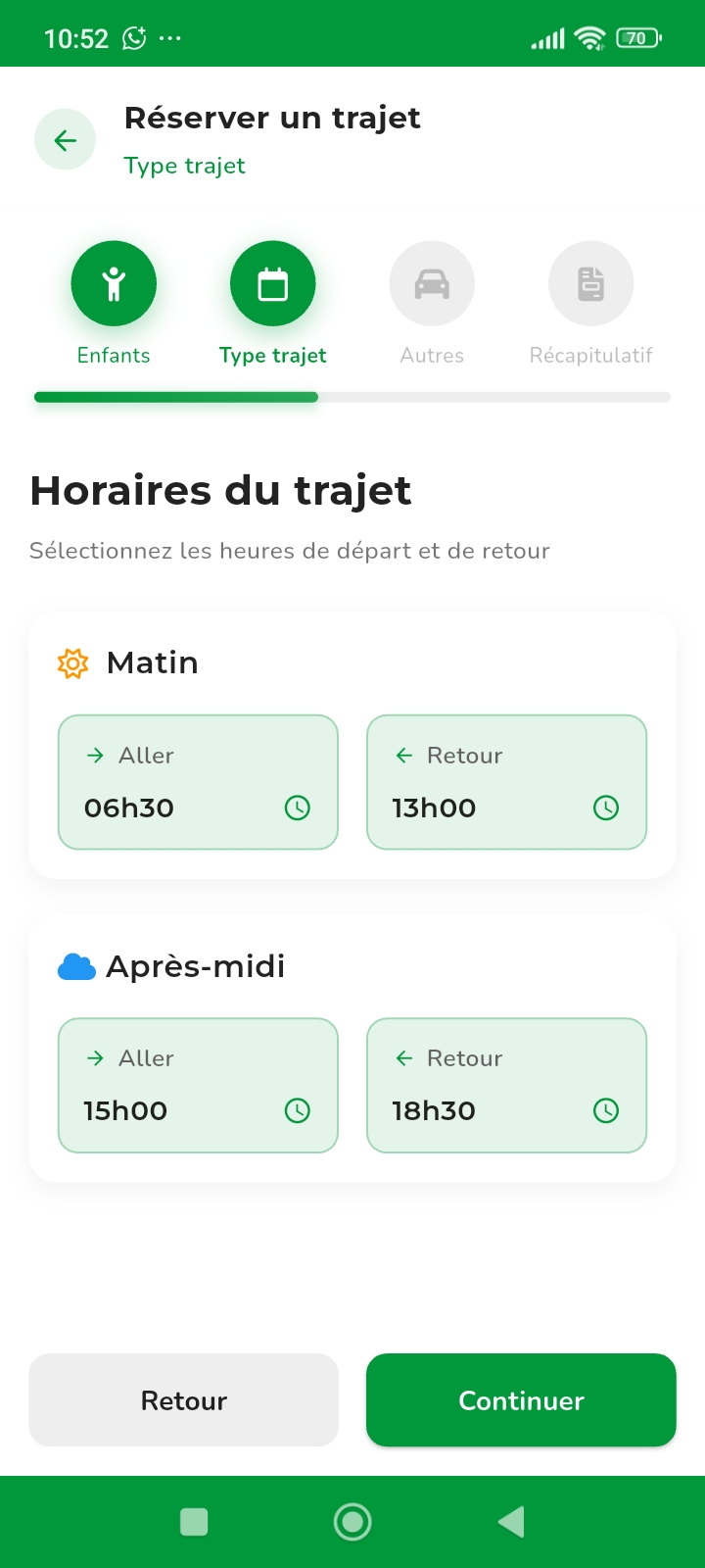 Choix du trajet